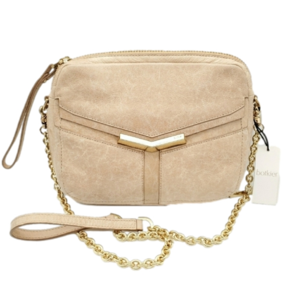 Botkier Women's Handbag‎ Leather Purse Gold Tone Chain Bag Purse Crossbody Tan